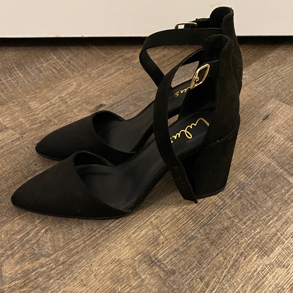 Lulu's Black Strappy Heels